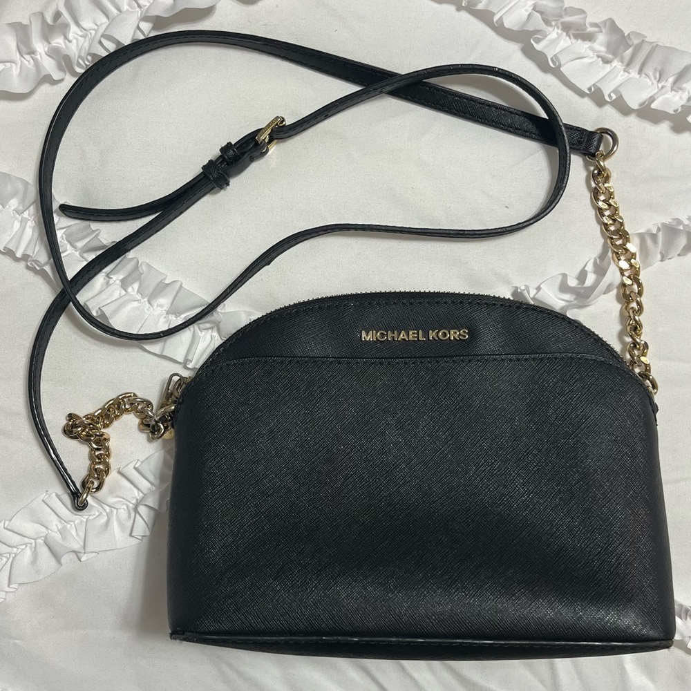 Michael Kors Emmy Crossbody in Black with Gold Hardware